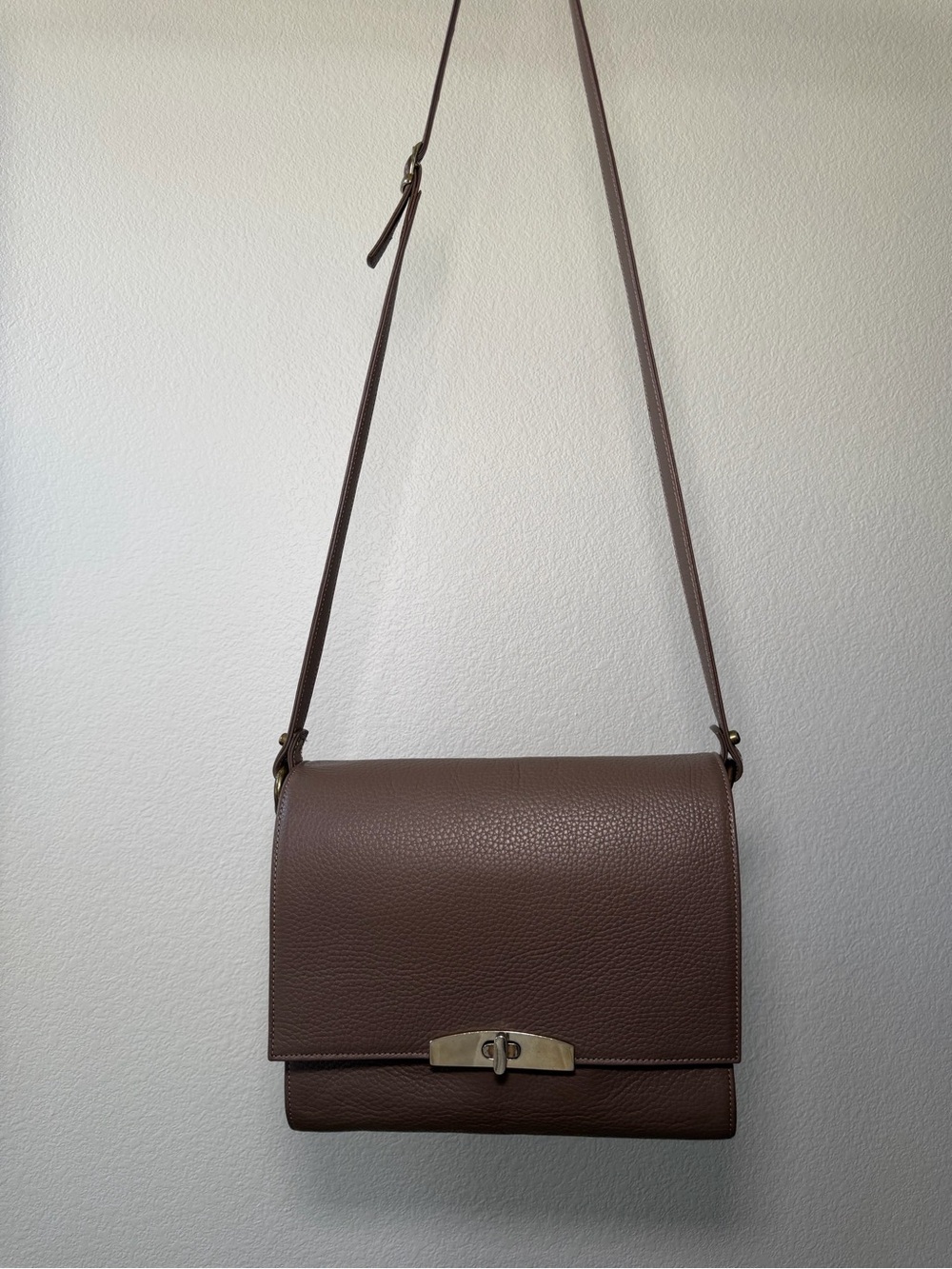 Cuyana Flap Crossbody Bag, Genuine Leather